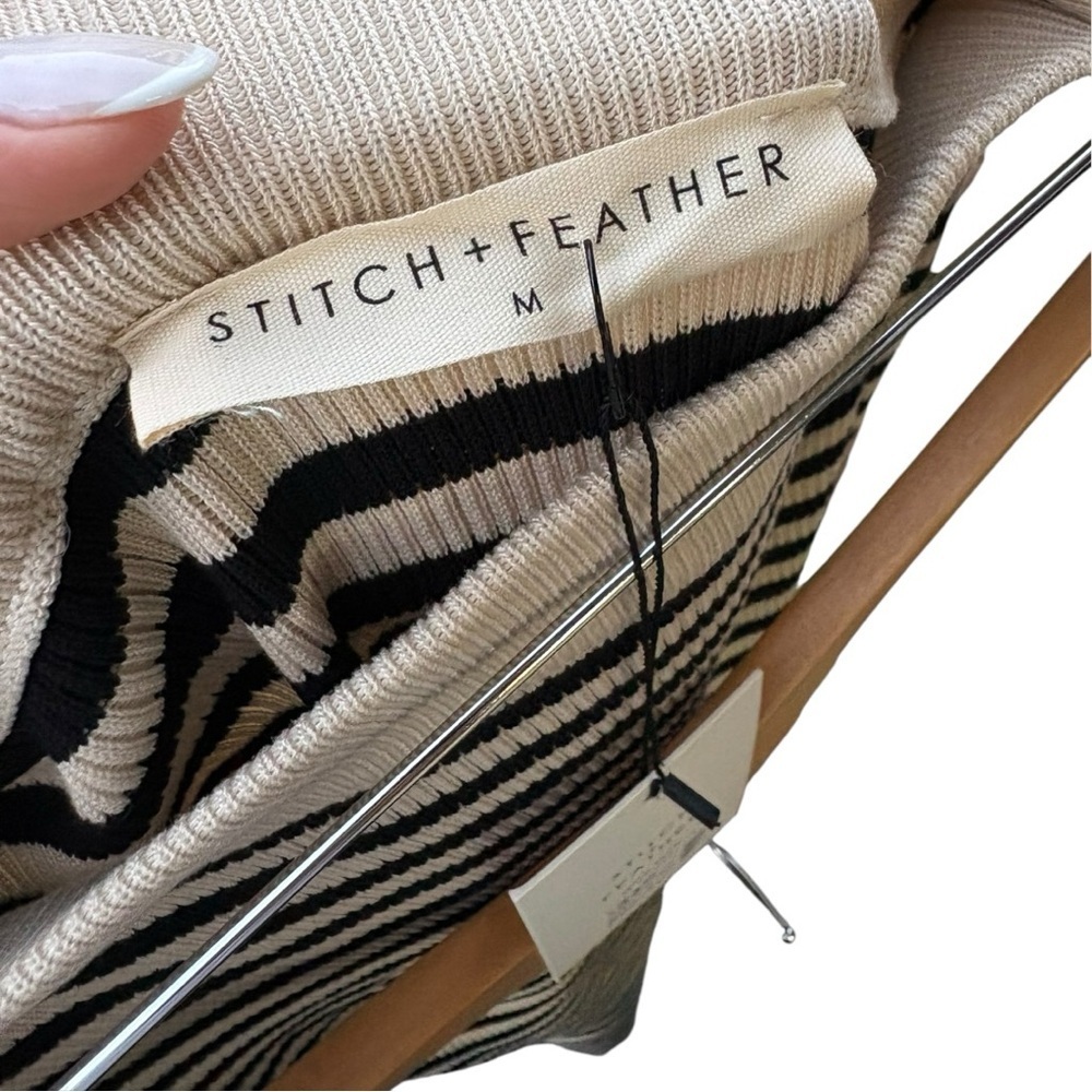 Stitch and Feather NWT Striped Black and Tan Knit Skirt I Size: M - Picture 3 of 7